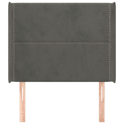Čelo Postele Typu Ušák Tmavě Šedé 103X16X118/128 Cm Samet