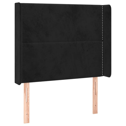 Čelo Postele Typu Ušák Černé 103X16X118/128 Cm Samet