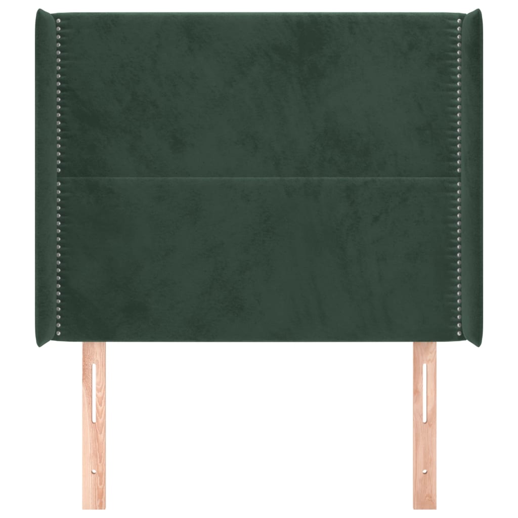 Čelo Postele Typu Ušák Tmavě Zelená 103X16X118/128 Cm Samet