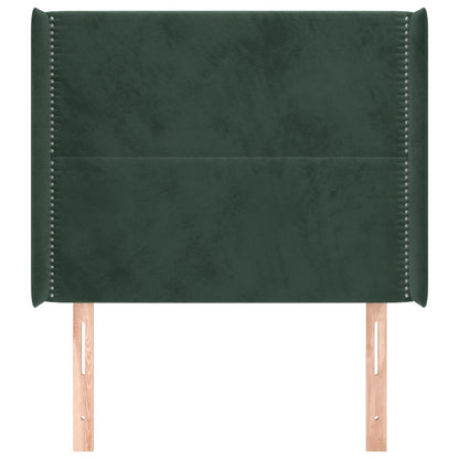 Čelo Postele Typu Ušák Tmavě Zelená 103X16X118/128 Cm Samet