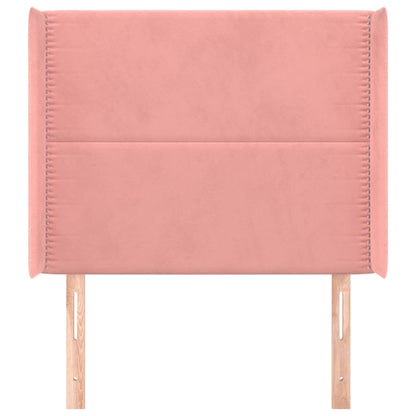 Čelo Postele Typu Ušák Růžové 103X16X118/128 Cm Samet