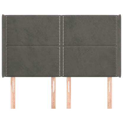 Čelo Postele Typu Ušák Tmavě Šedé 147X16X118/128 Cm Samet
