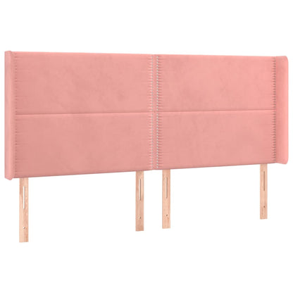Čelo Postele Typu Ušák Růžové 163X16X118/128 Cm Samet