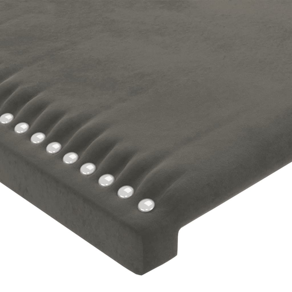 Čelo Postele Typu Ušák Tmavě Šedé 183X16X118/128 Cm Samet