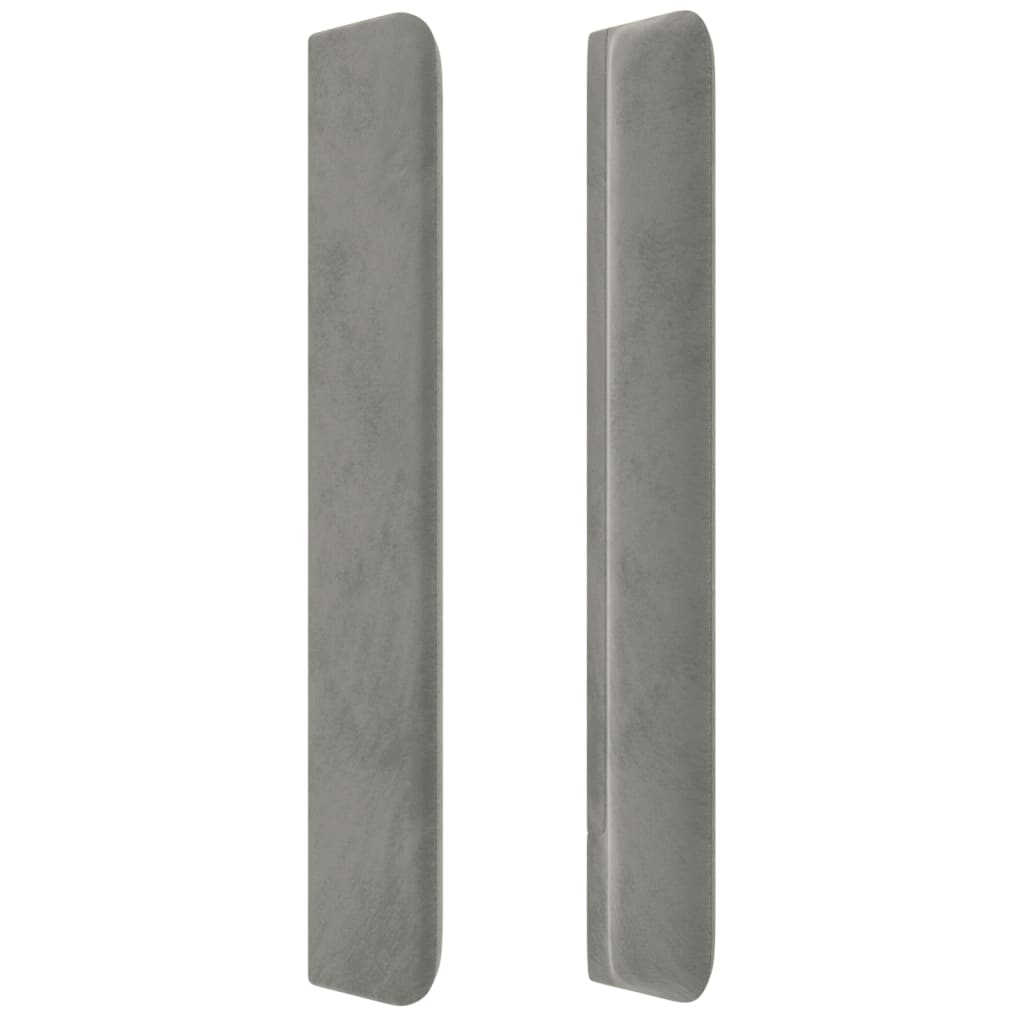 Čelo Postele Typu Ušák Světle Šedé 203X16X118/128 Cm Samet