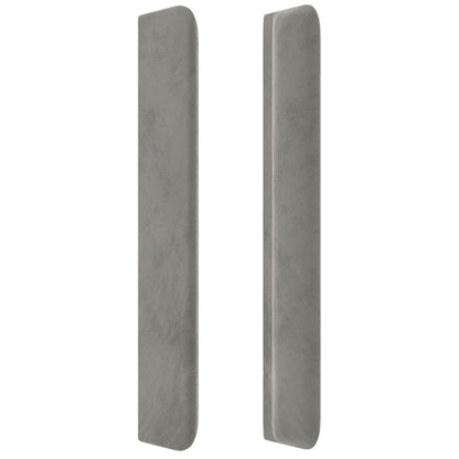 Čelo Postele Typu Ušák Světle Šedé 203X16X118/128 Cm Samet