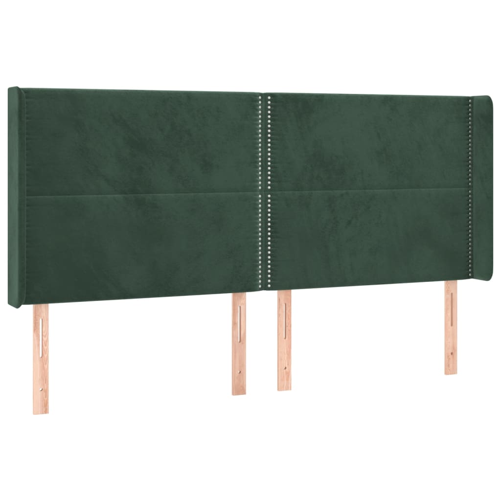 Čelo Postele Typu Ušák Tmavě Zelená 203X16X118/128 Cm Samet