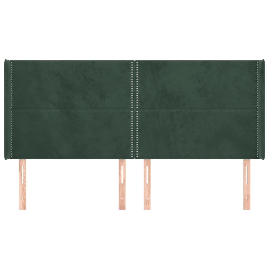 Čelo Postele Typu Ušák Tmavě Zelená 203X16X118/128 Cm Samet