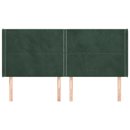 Čelo Postele Typu Ušák Tmavě Zelená 203X16X118/128 Cm Samet