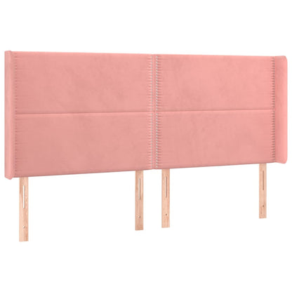 Čelo Postele Typu Ušák Růžové 203X16X118/128 Cm Samet