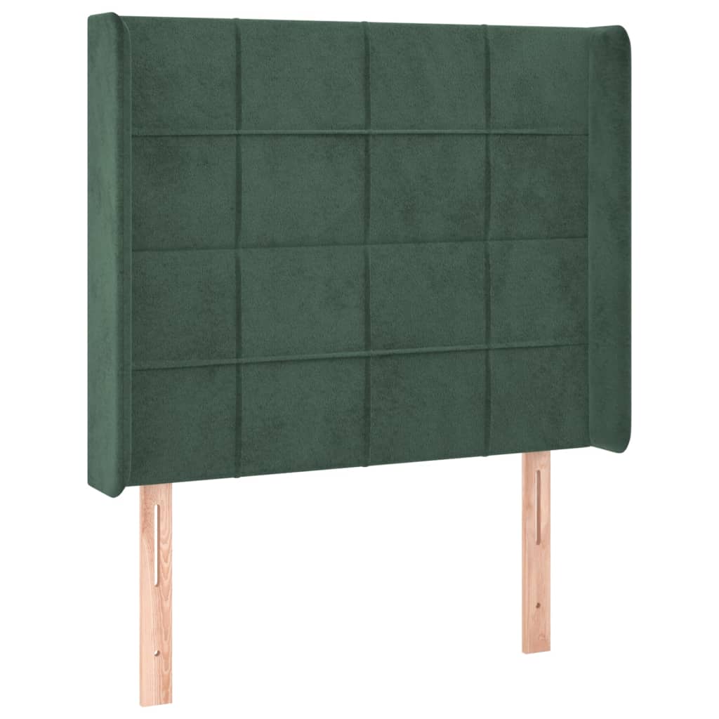 Čelo Postele Typu Ušák Tmavě Zelené 83X16X118/128 Cm Samet