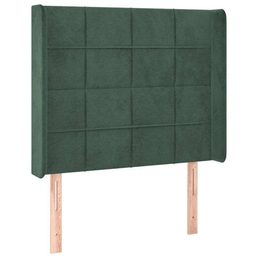 Čelo Postele Typu Ušák Tmavě Zelené 83X16X118/128 Cm Samet