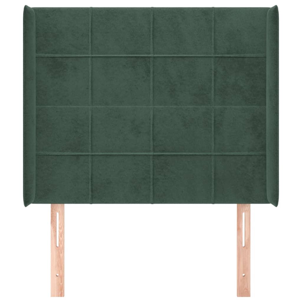 Čelo Postele Typu Ušák Tmavě Zelené 83X16X118/128 Cm Samet