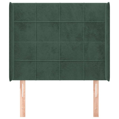 Čelo Postele Typu Ušák Tmavě Zelené 83X16X118/128 Cm Samet