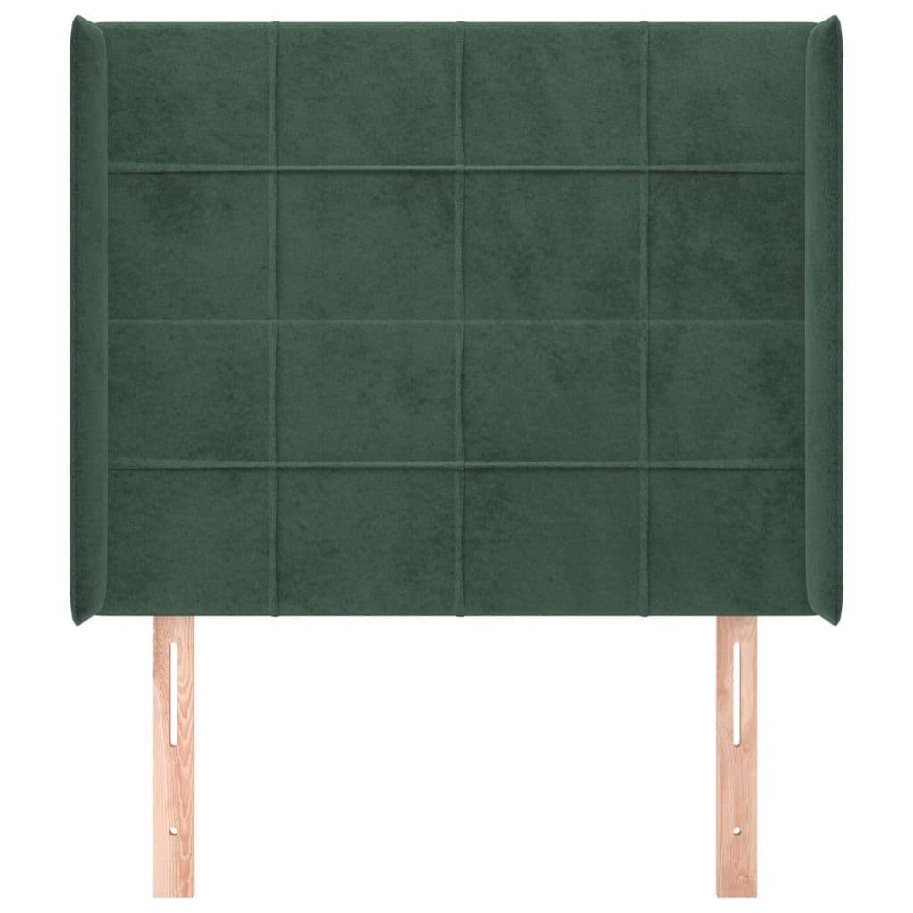 Čelo Postele Typu Ušák Tmavě Zelené 93X16X118/128 Cm Samet