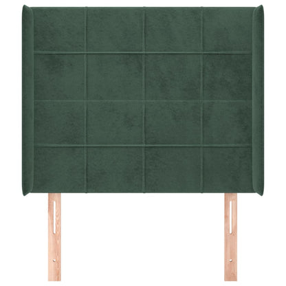 Čelo Postele Typu Ušák Tmavě Zelená 103X16X118/128 Cm Samet