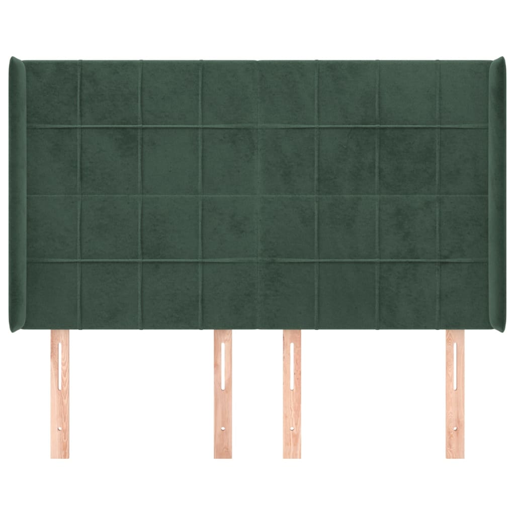 Čelo Postele Typu Ušák Tmavě Zelená 147X16X118/128 Cm Samet