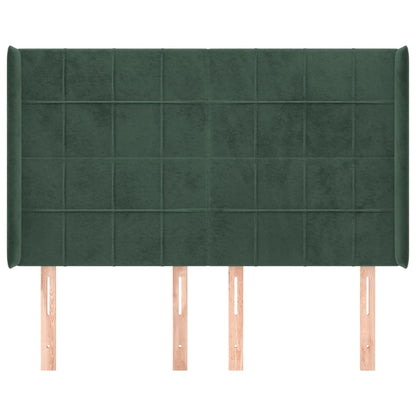 Čelo Postele Typu Ušák Tmavě Zelená 147X16X118/128 Cm Samet