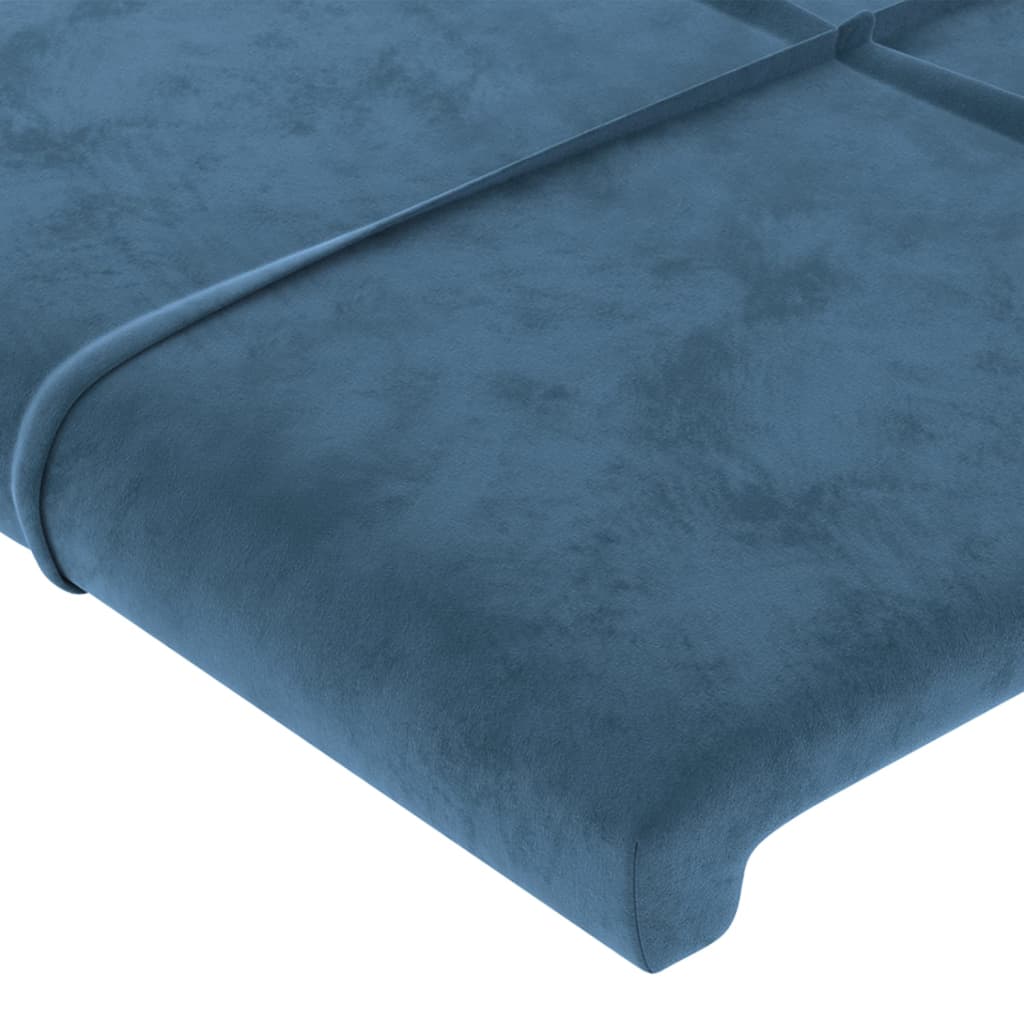 Čelo Postele Typu Ušák Tmavě Modrá 147X16X118/128 Cm Samet
