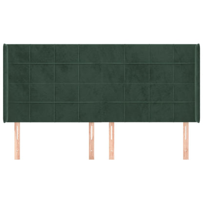 Čelo Postele Typu Ušák Tmavě Zelená 163X16X118/128 Cm Samet