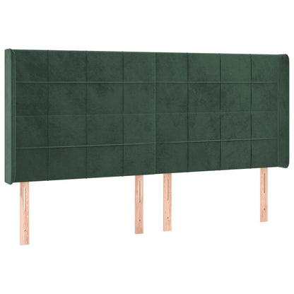 Čelo Postele Typu Ušák Tmavě Zelená 203X16X118/128 Cm Samet