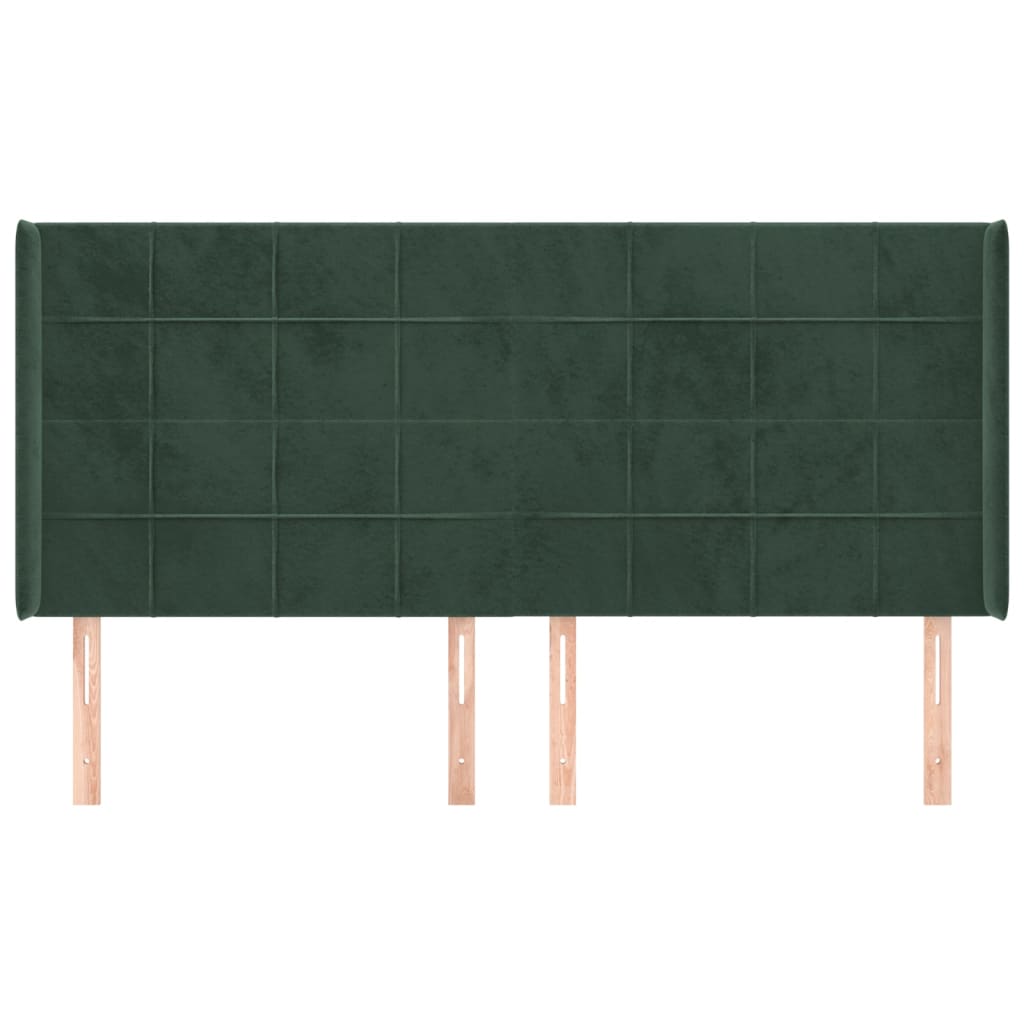 Čelo Postele Typu Ušák Tmavě Zelená 203X16X118/128 Cm Samet