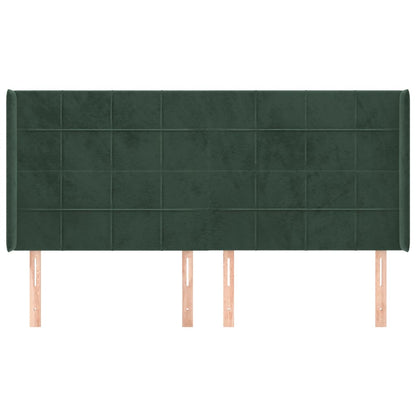 Čelo Postele Typu Ušák Tmavě Zelená 203X16X118/128 Cm Samet
