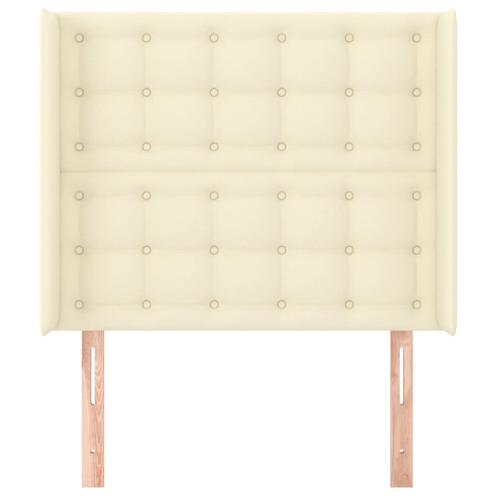 Čelo Postele Typu Ušák Krémové 93X16X118/128 Cm Umělá Kůže