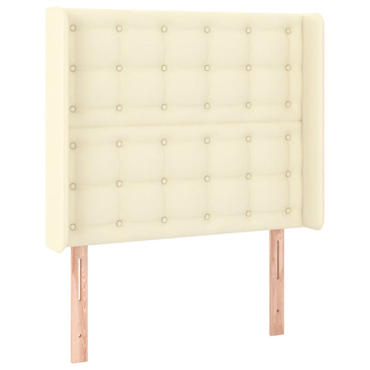 Čelo Postele Typu Ušák Krémové 103X16X118/128 Cm Umělá Kůže