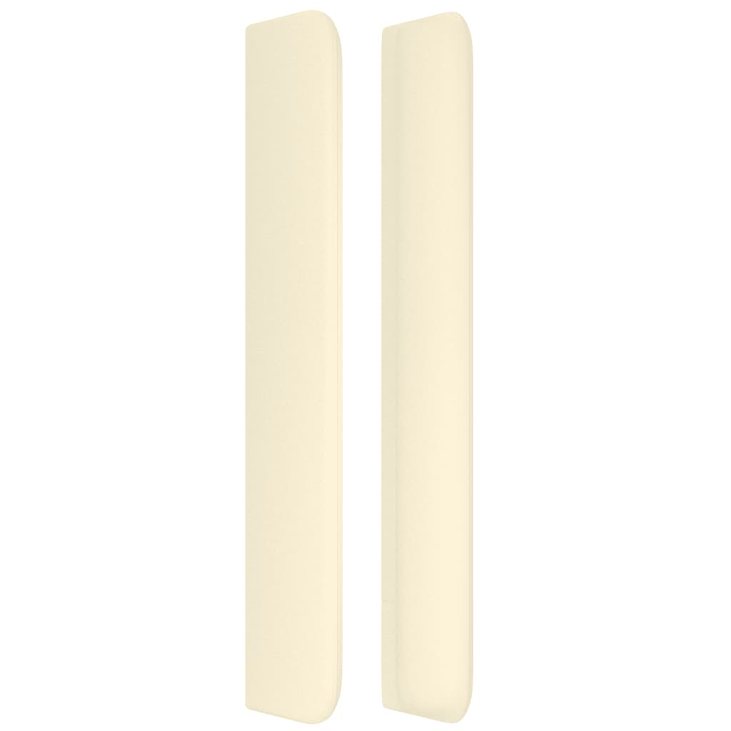 Čelo Postele Typu Ušák Krémové 203X16X118/128 Cm Umělá Kůže