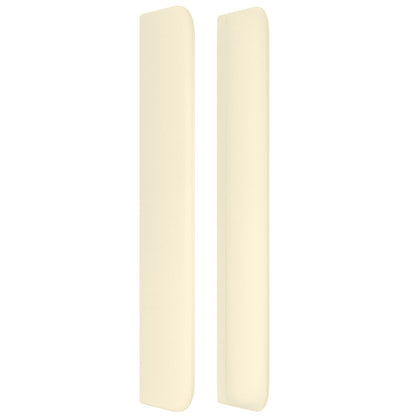 Čelo Postele Typu Ušák Krémové 203X16X118/128 Cm Umělá Kůže