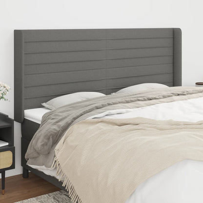 Čelo Postele Typu Ušák Tmavě Šedé Textil