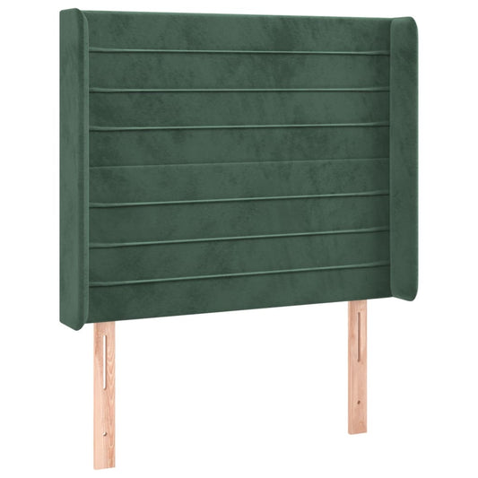Čelo Postele Typu Ušák Tmavě Zelené 83X16X118/128 Cm Samet