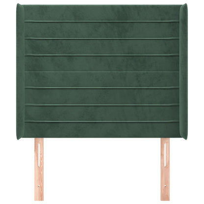 Čelo Postele Typu Ušák Tmavě Zelené 83X16X118/128 Cm Samet