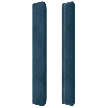Čelo Postele Typu Ušák Tmavě Modrá 83X16X118/128 Cm Samet