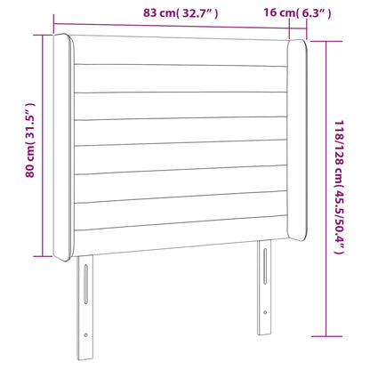 Čelo Postele Typu Ušák Tmavě Modrá 83X16X118/128 Cm Samet