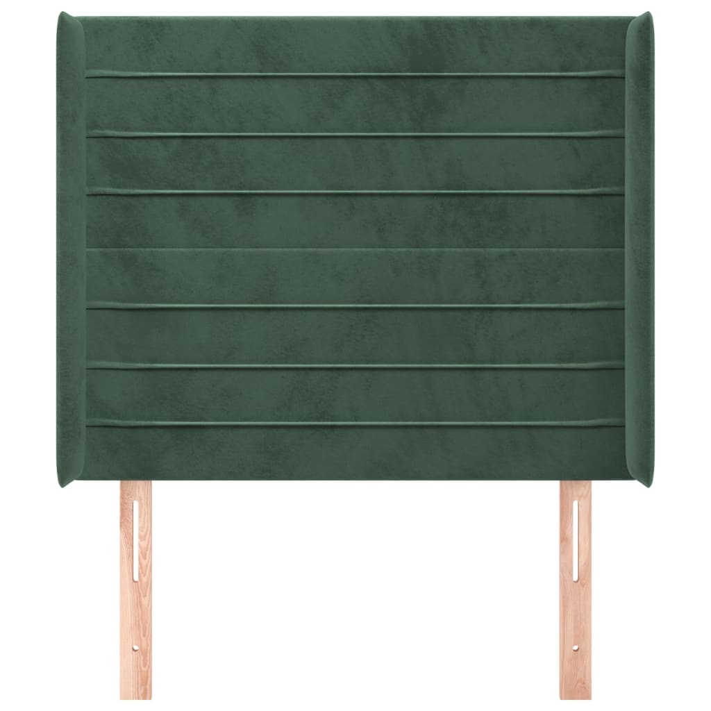 Čelo Postele Typu Ušák Tmavě Zelené 93X16X118/128 Cm Samet