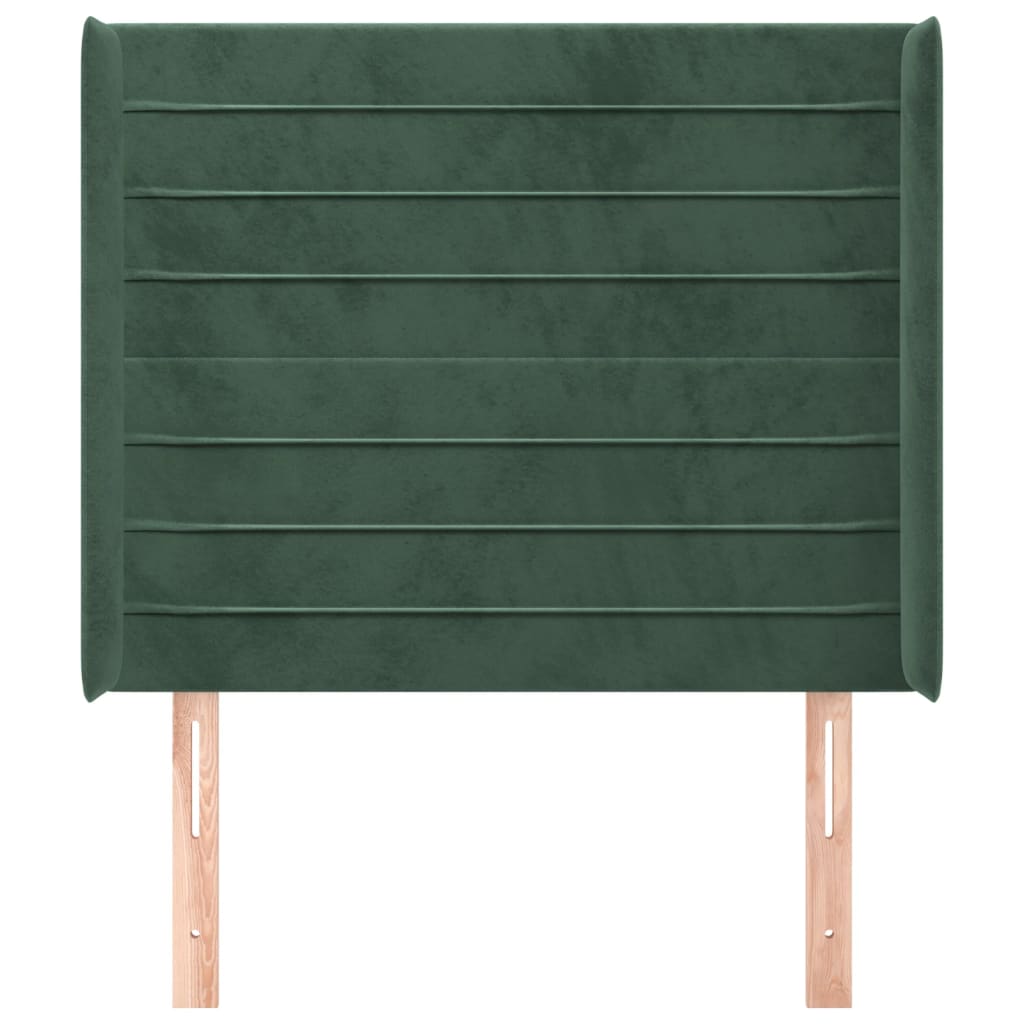 Čelo Postele Typu Ušák Tmavě Zelená 103X16X118/128 Cm Samet