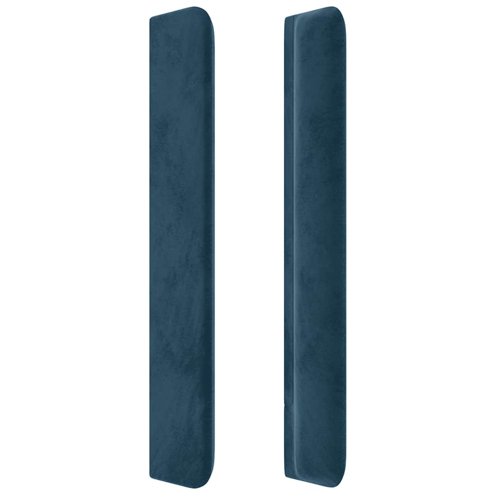 Čelo Postele Typu Ušák Tmavě Modrá 103X16X118/128 Cm Samet