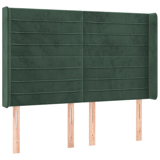 Čelo Postele Typu Ušák Tmavě Zelená 147X16X118/128 Cm Samet
