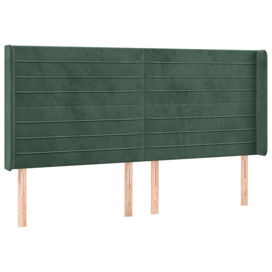 Čelo Postele Typu Ušák Tmavě Zelená 163X16X118/128 Cm Samet