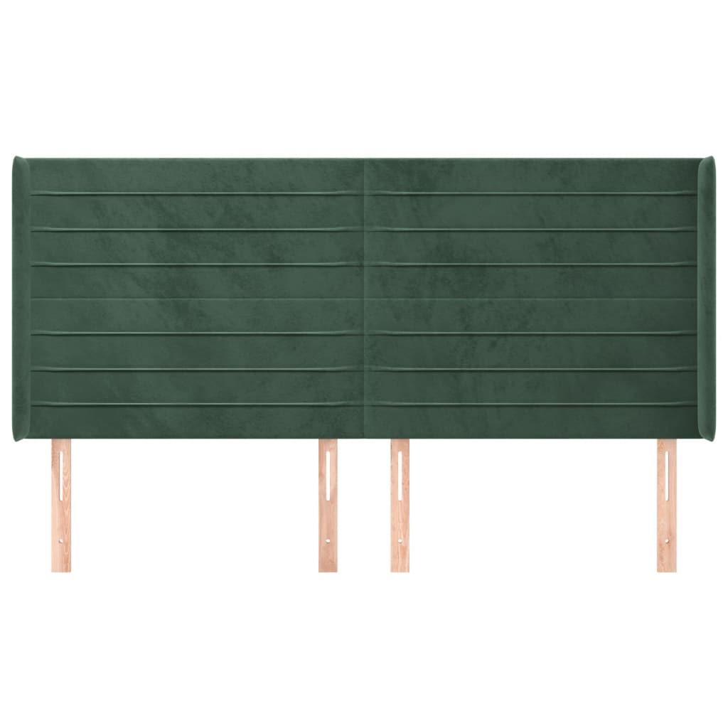 Čelo Postele Typu Ušák Tmavě Zelená 163X16X118/128 Cm Samet