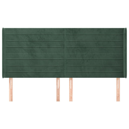 Čelo Postele Typu Ušák Tmavě Zelená 183X16X118/128 Cm Samet