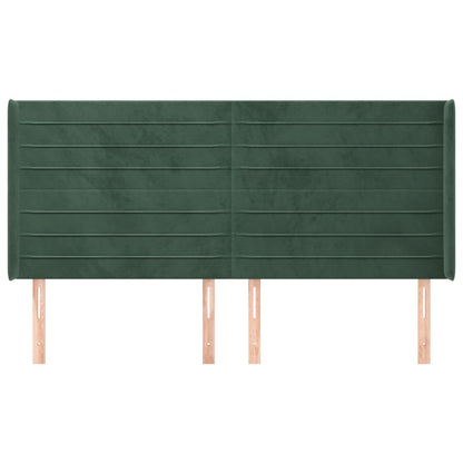 Čelo Postele Typu Ušák Tmavě Zelená 203X16X118/128 Cm Samet