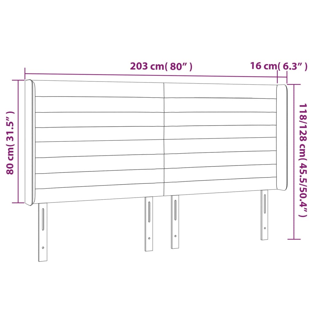 Čelo Postele Typu Ušák Tmavě Zelená 203X16X118/128 Cm Samet