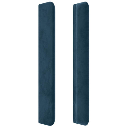 Čelo Postele Typu Ušák Tmavě Modrá 203X16X118/128 Cm Samet