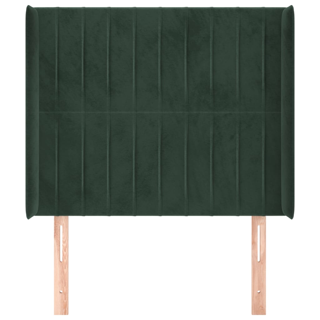 Čelo Postele Typu Ušák Tmavě Zelené 83X16X118/128 Cm Samet