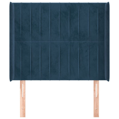 Čelo Postele Typu Ušák Tmavě Modrá 83X16X118/128 Cm Samet