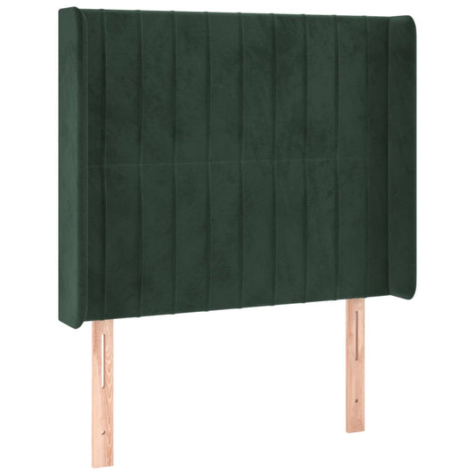 Čelo Postele Typu Ušák Tmavě Zelené 93X16X118/128 Cm Samet