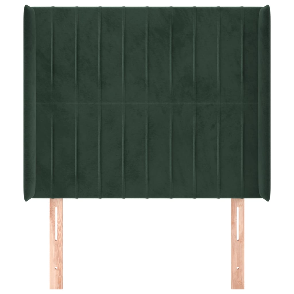 Čelo Postele Typu Ušák Tmavě Zelené 93X16X118/128 Cm Samet